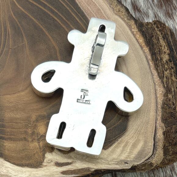 FEDERICO JIMENEZ Sterling Turquoise & Citrine Person Figure Enhancer Pendant - Picture 2 of 3